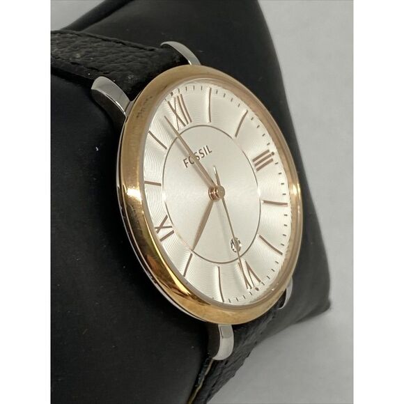 Fossil ES3842 Women's Black Leather Analog Dial Quartz Wrist Watch CM722 - Picture 5 of 12